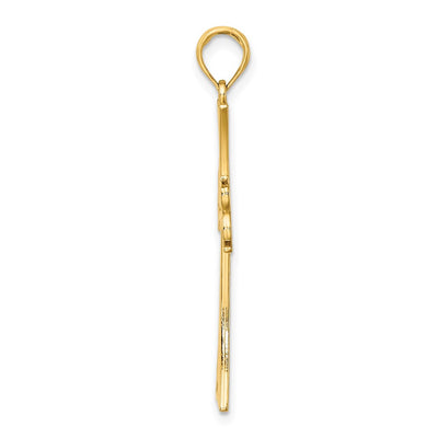 14K Polished Celtic Knot Cross Charm