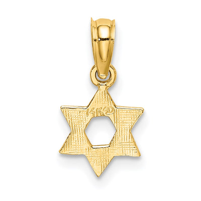 14K Mini Star Of David w/ Engraved Swirl Charm