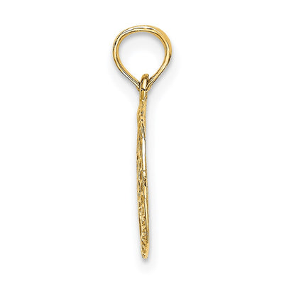 14K Engraved Star Of David In Circle Charm