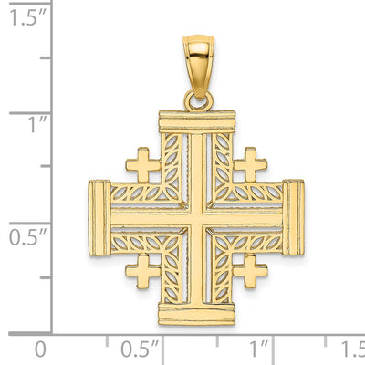 14K Cut-Out Jerusalem Cross Charm