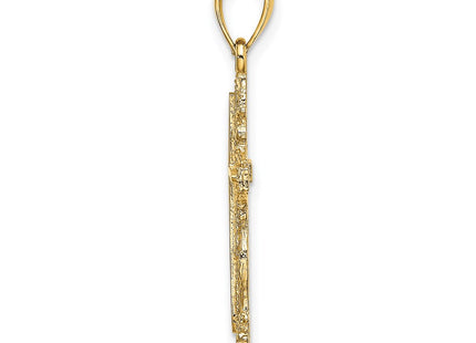 14K gold cross charm, alternate view