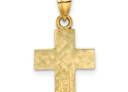 14K gold cross charm, further view