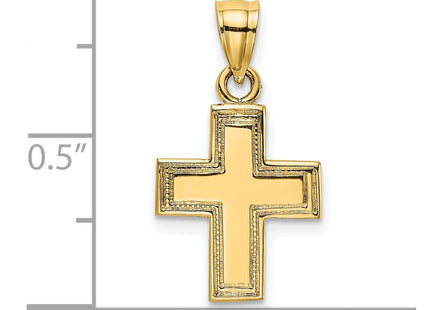 14K gold cross charm, another view