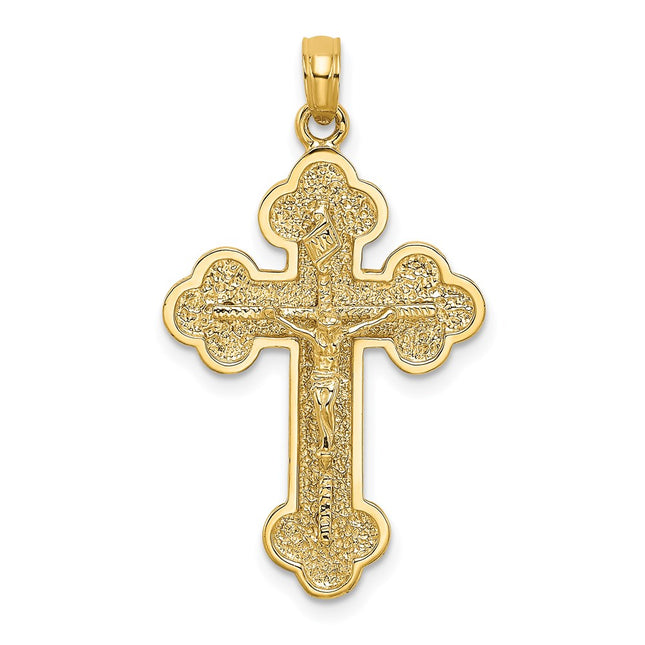 14K Crucifix W/ Budded Tips Charm, 32.9 x 19mm