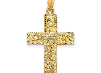 14K white gold cross charm, further view