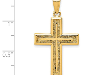 14K white gold cross charm, another view