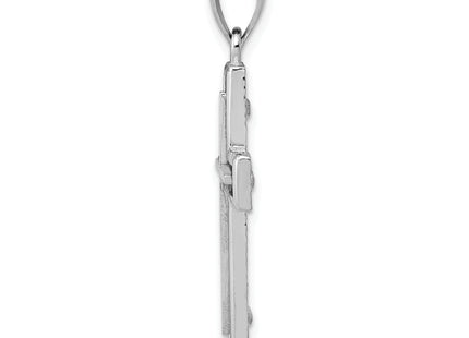 14k White Gold Cross Charm, 31.35 x 19.3mm