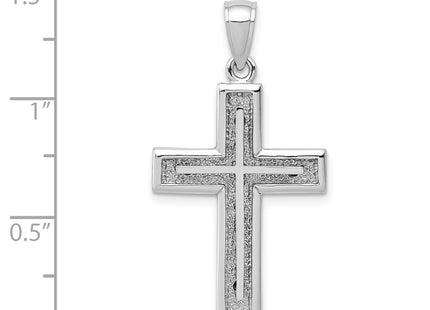 14k White Gold Cross Charm, 31.35 x 19.3mm