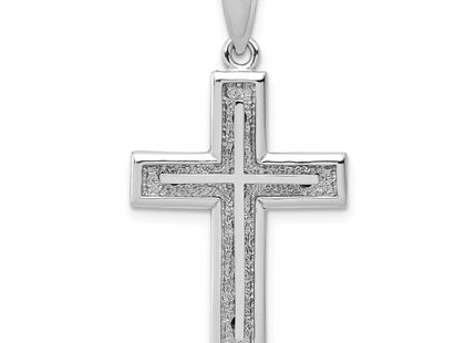 14k White Gold Cross Charm, 31.35 x 19.3mm