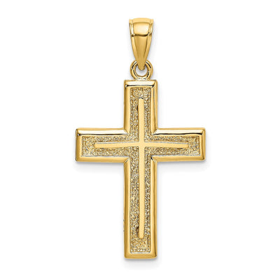14K white gold cross charm