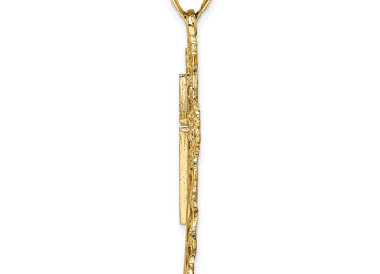 14K Cross W/ Lace Trim Charm (Style K8480)