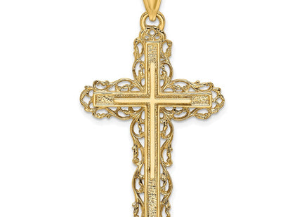 14K Cross W/ Lace Trim Charm (Style K8480)