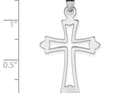 14K white gold cross charm, another view