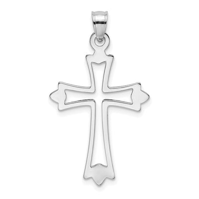 14K white gold cross charm