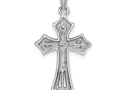 14K White Gold Beaded Cross Charm (Style K8484W)