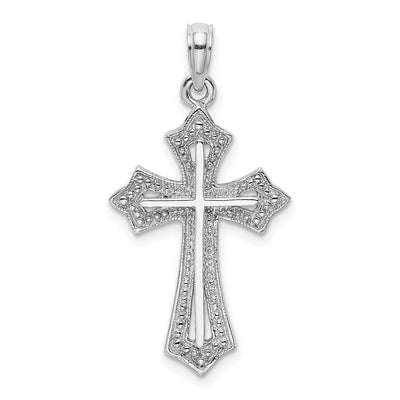 14K white gold cross charm