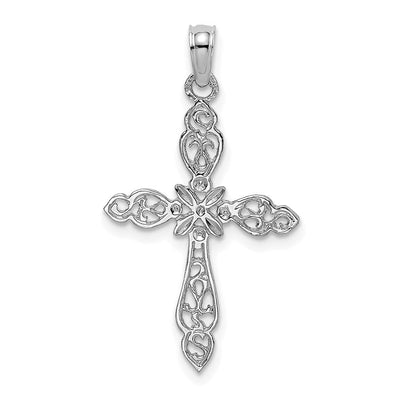 14K white gold cross charm