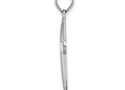 14K White Gold Polished Beveled Cross w/ Round tips Charm (Style K8523W)