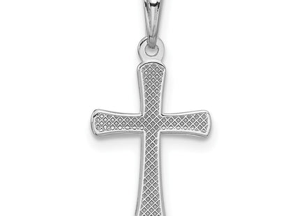 14K white gold cross charm, another view