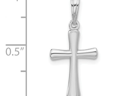 14K white gold cross charm, further view