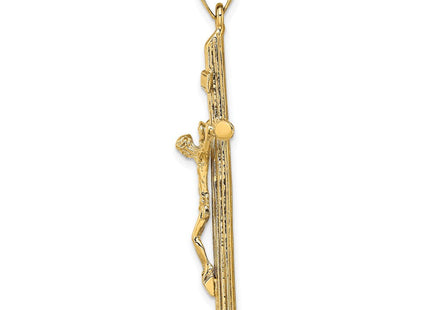 14K Textured Crucifix Charm (Style K8532)