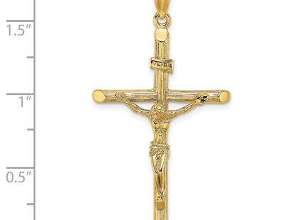 14K Textured Crucifix Charm (Style K8532)