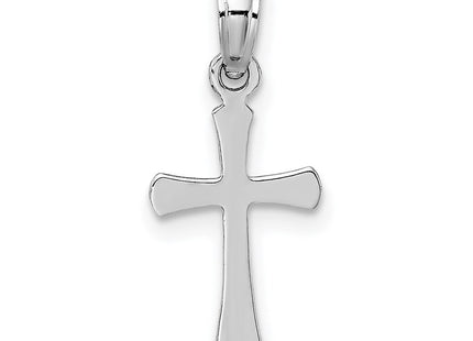 14K white gold cross charm, another view