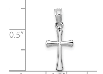 14K white gold cross charm, further view