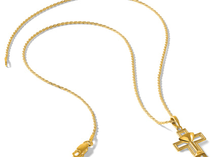 14K Polished Cross W/ Communion Cup Charm