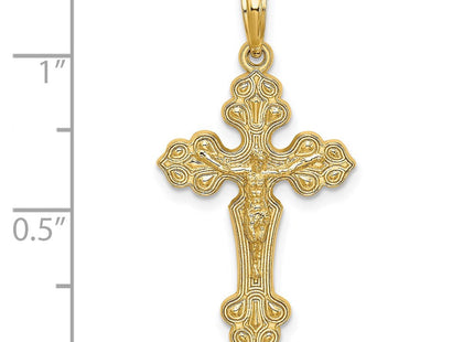 14K Crucifix W/ Fancy Tips Charm (Style K8577)