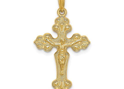 14K Crucifix W/ Fancy Tips Charm (Style K8577)