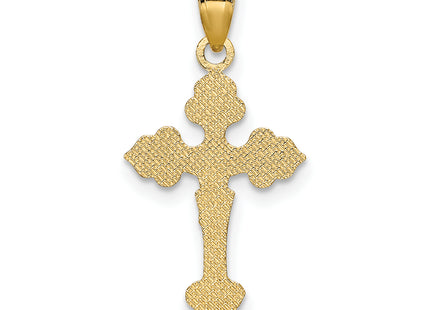 14K Crucifix W/ Fancy Tips Charm, 22.7 x 12mm