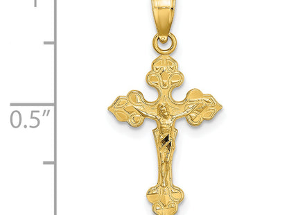 14K Crucifix W/ Fancy Tips Charm, 22.7 x 12mm