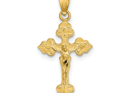 14K Crucifix W/ Fancy Tips Charm, 22.7 x 12mm