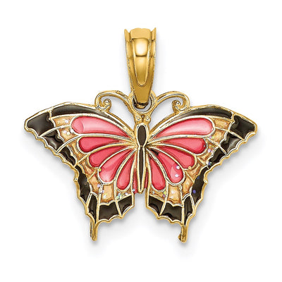 14K gold butterfly brooch