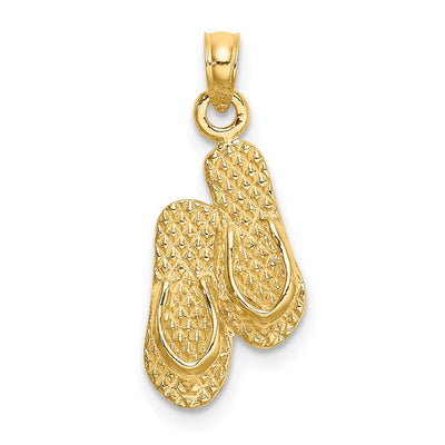 14K 3D KEY WEST Double Flip Flop Charm