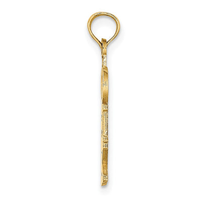 14K Polished OBX (Outer Banks) Vertical Charm