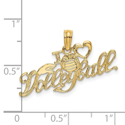 14K I HEART VOLLEYBALL Charm