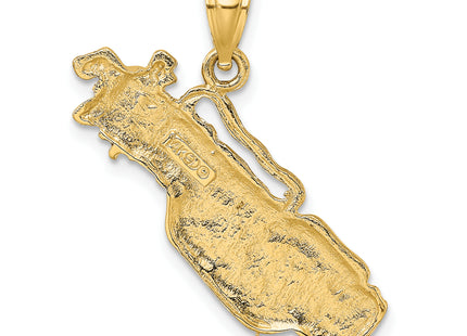 14K 2-D Golf Bag and Clubs Charm