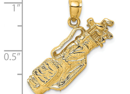 14K 2-D Golf Bag and Clubs Charm
