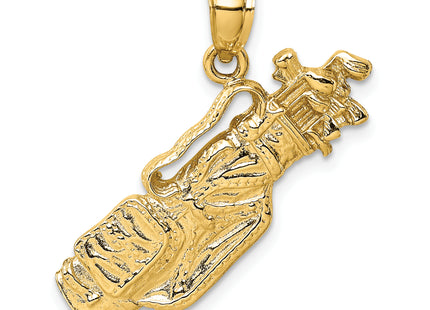 14K 2-D Golf Bag and Clubs Charm