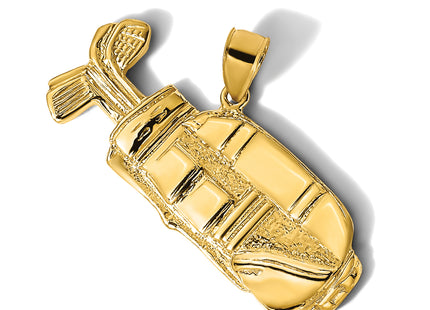 14K 2-D and Polished Golf Bag Charm