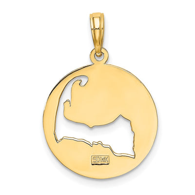 14K Polished Cut-Out CAPE COD Map Charm