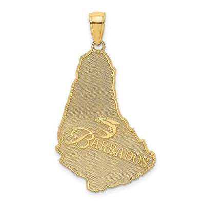 14K Textured BARBADOS Map Charm