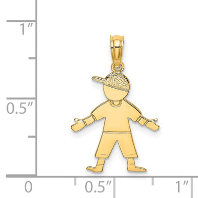 14K Boy w/ Baseball Cap Charm