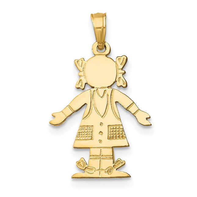 14K Girl Charm, 21.72 x 17.22mm