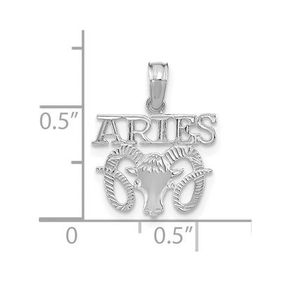 14K WG ARIES Zodiac Charm