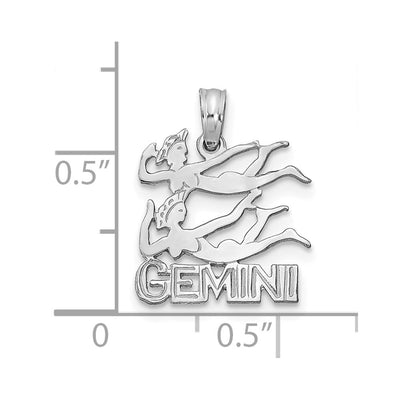 14K WG GEMINI Zodiac Charm