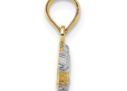 14k Yellow & Rhodium Jewelry Style K8966 - Classique Jewelry Inc.