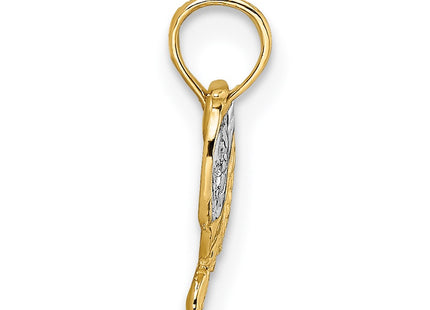 14k Yellow & Rhodium Pendants Style K8970 - Classique Jewelry Inc.